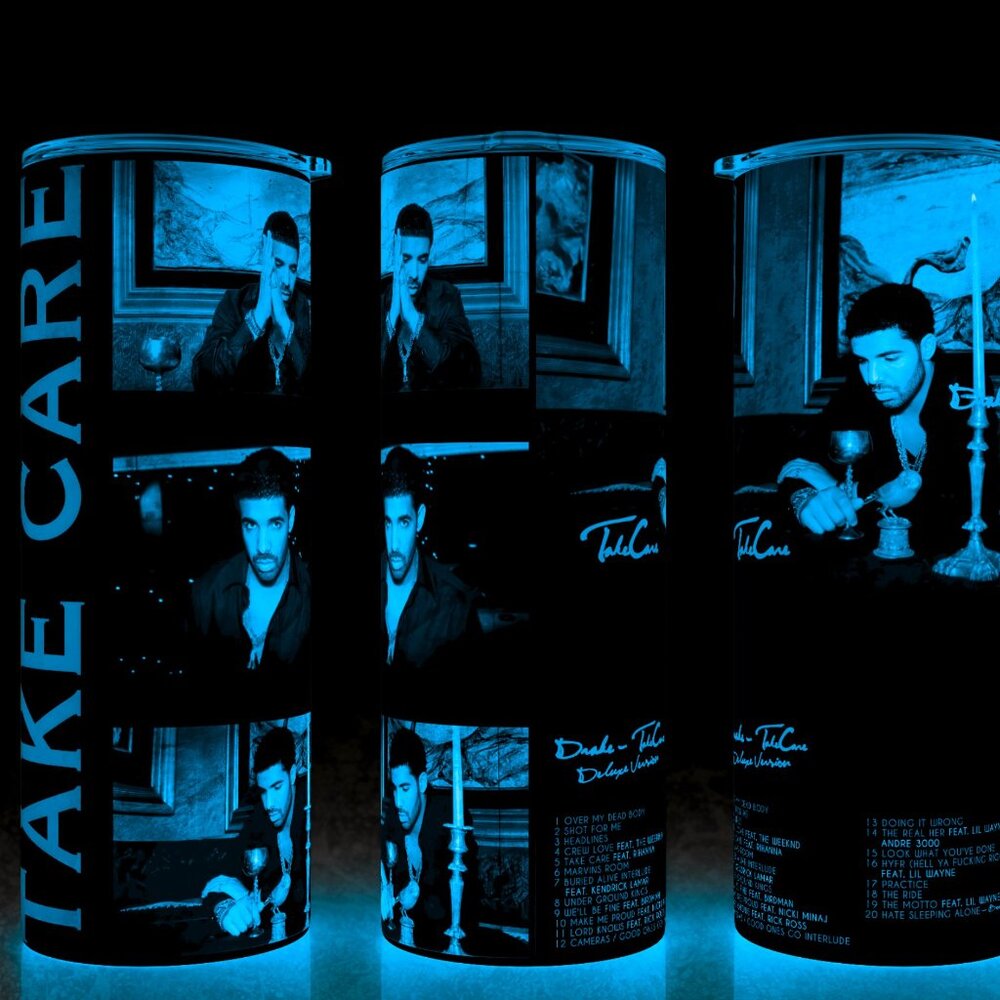 Glow in the Dark Drake Take Care Music Cup Mug Tumbler 20oz